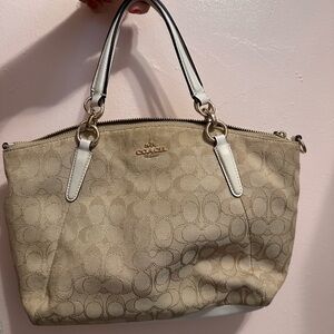 USED. Very Well taken care of, Cream Coach CC Cloth/Leather!
